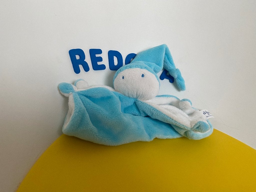 K4418 Difrax pop popje blauw softdoek, Ophalen of Verzenden, Zo goed als nieuw, Overige typen