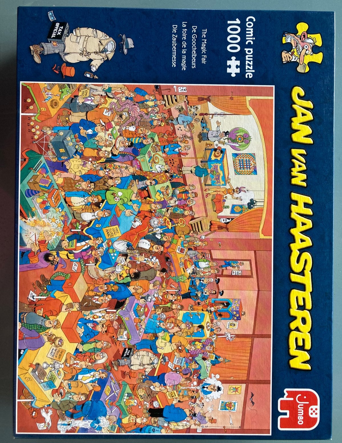 Jan van Haasteren, goochelbeurs, 1000 stukjes, Ophalen of Verzenden, 500 t/m 1500 stukjes, Zo goed als nieuw, Legpuzzel