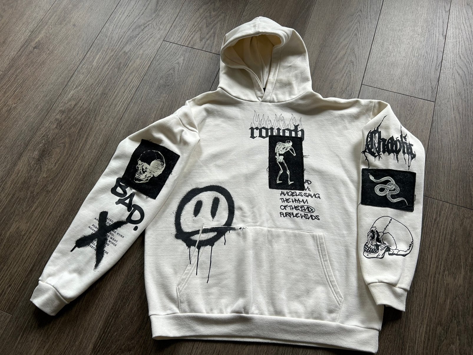 Black Squad hoodie oversized model mt L, Ophalen of Verzenden, Zo goed als nieuw, Zwart