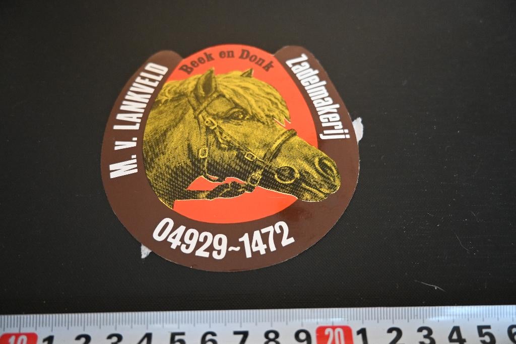 sticker Beek en Donk M. v. Lankveld Zadelmakerij 04929-1472, Ophalen, Zo goed als nieuw, Sticker