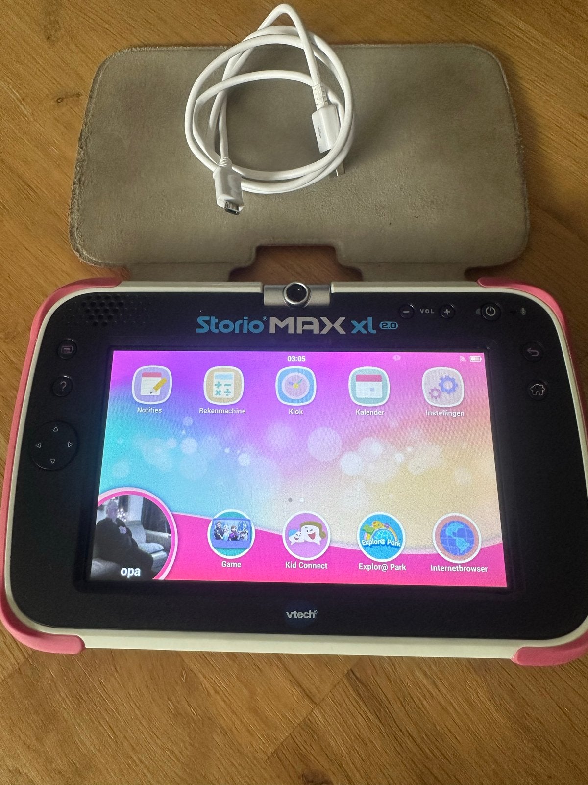 VTech Storio MAX XL 2.0 - Roze kindertablet met hoes, Computers en Software, Ophalen of Verzenden, Wi-Fi, Gebruikt, Usb-aansluiting