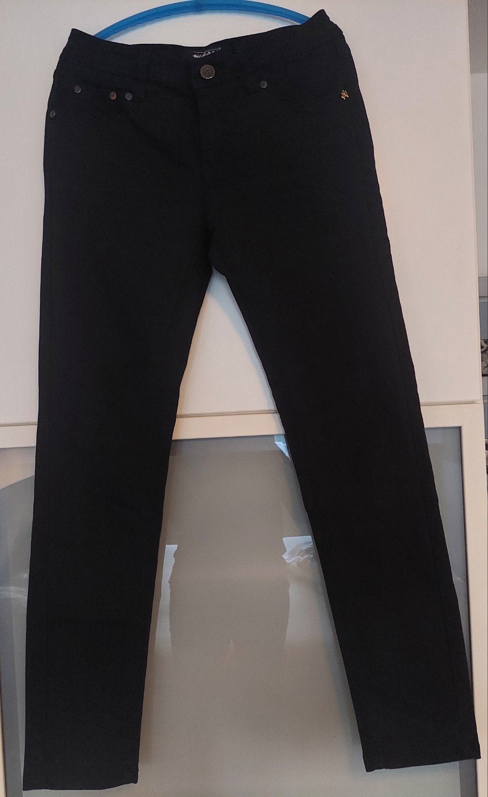 Comfortabele zwarte stretch damesbroek Nickjean maat 40/30, Maat 38/40 (M), Zwart, Ophalen of Verzenden, Lang