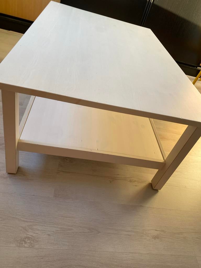 Witte salontafel met opbergruimte, Ophalen, Gebruikt, 100 tot 150 cm, 50 tot 100 cm