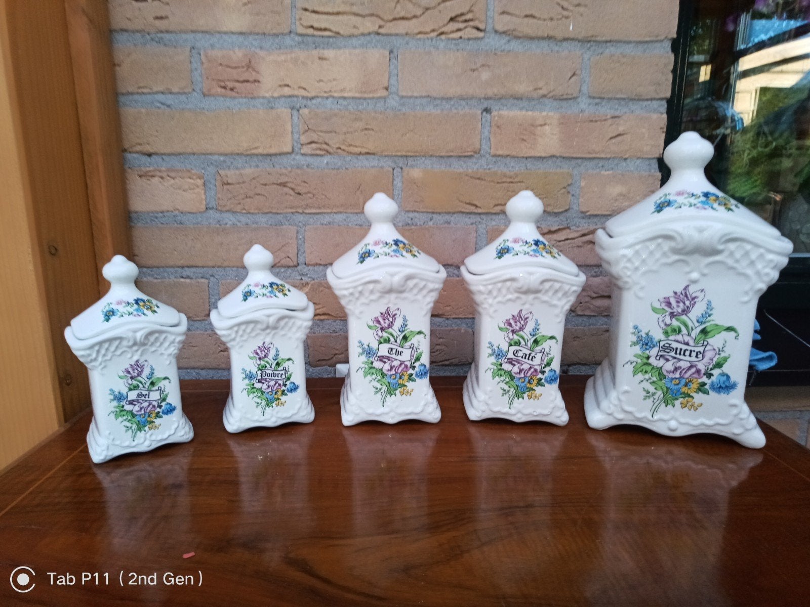 Vintage voorraadpotten set - Suiker, Koffie, Thee, etc., Antiek en Kunst, Ophalen