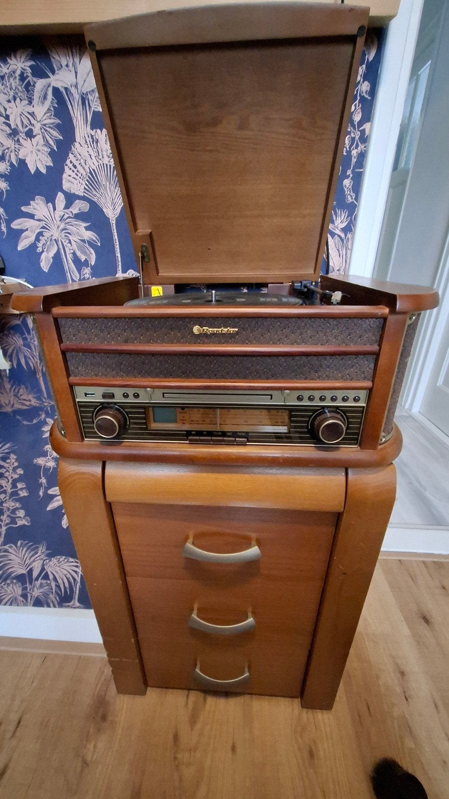 Prachtige Retro Platenspeler Radio CD-speler cassette, Ophalen, Gebruikt, Platenspeler, Overige merken