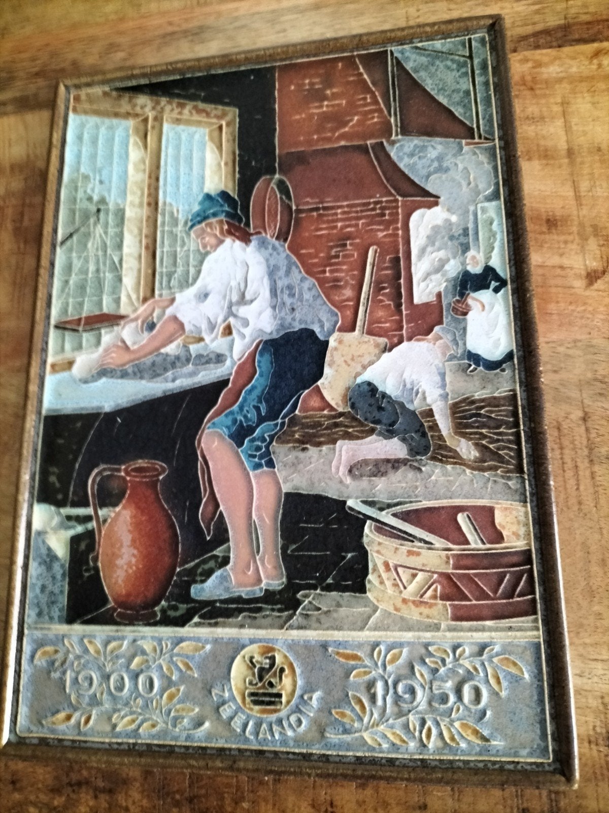 Vintage Zeelandia Delft wandtegel - Bakkerij tafereel  20x30, Ophalen of Verzenden