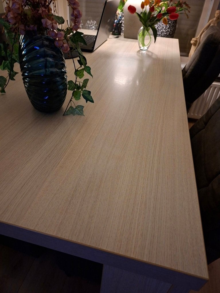 Eettafel 190 x 90cm lichte kleur, Ophalen, Gebruikt, 200 cm of meer, Vijf personen of meer