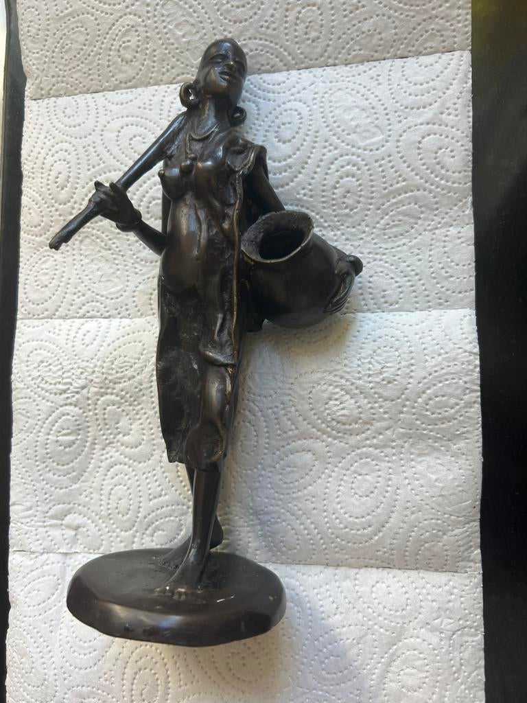 Afrikaans bronzen beeld, Antiek en Kunst, Antiek | Koper en Brons, Ophalen of Verzenden, Brons