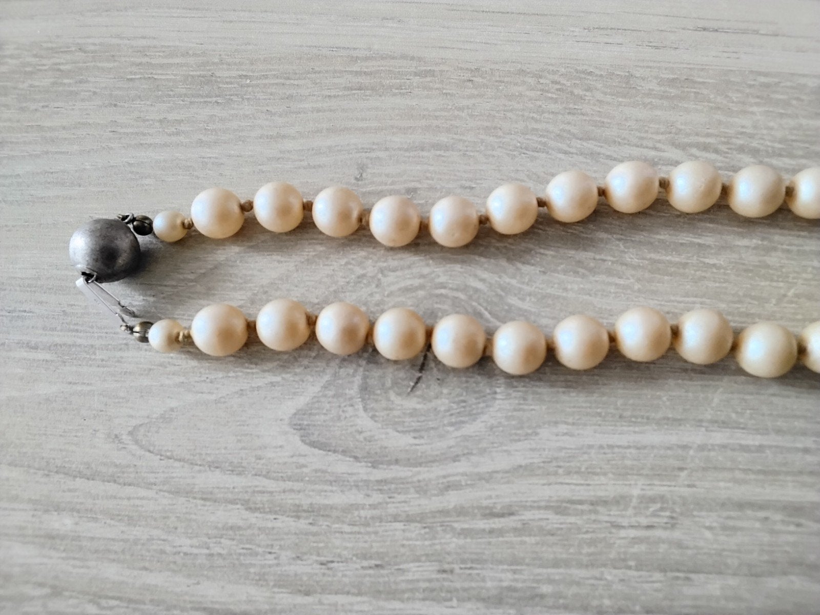 Parelketting 925, Ophalen, Zo goed als nieuw, Beige, Zilver