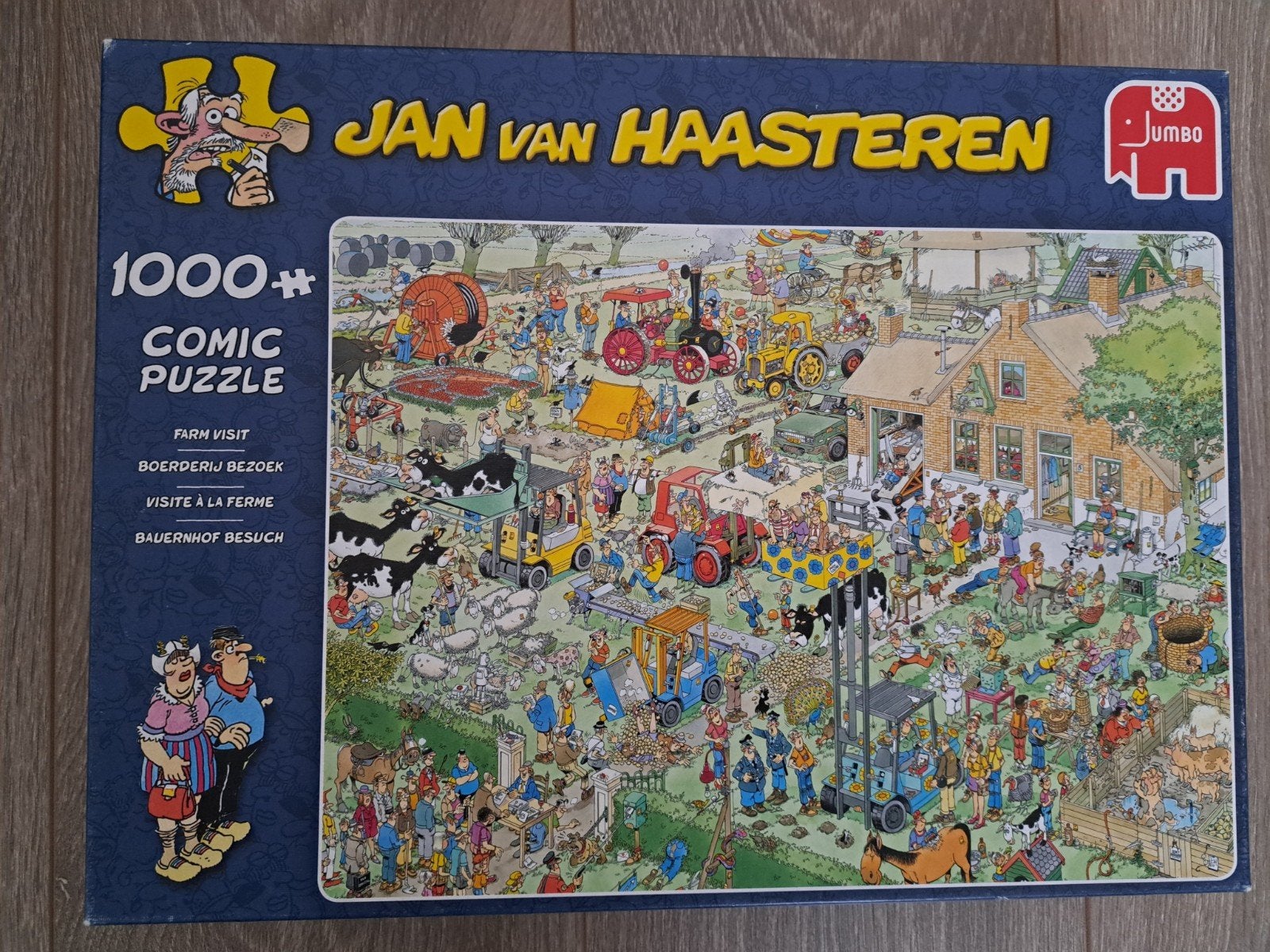Jan van Haasteren Boerderij Bezoek 1000+ stukjes, Ophalen of Verzenden, 500 t/m 1500 stukjes, Gebruikt, Legpuzzel