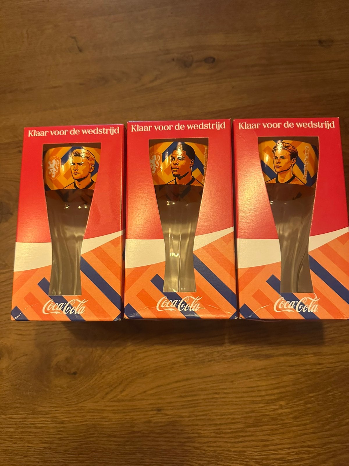 Te koop voetbal glazen  3 x coca-cola, Ophalen of Verzenden, Zo goed als nieuw, Buitenlandse clubs, Overige typen