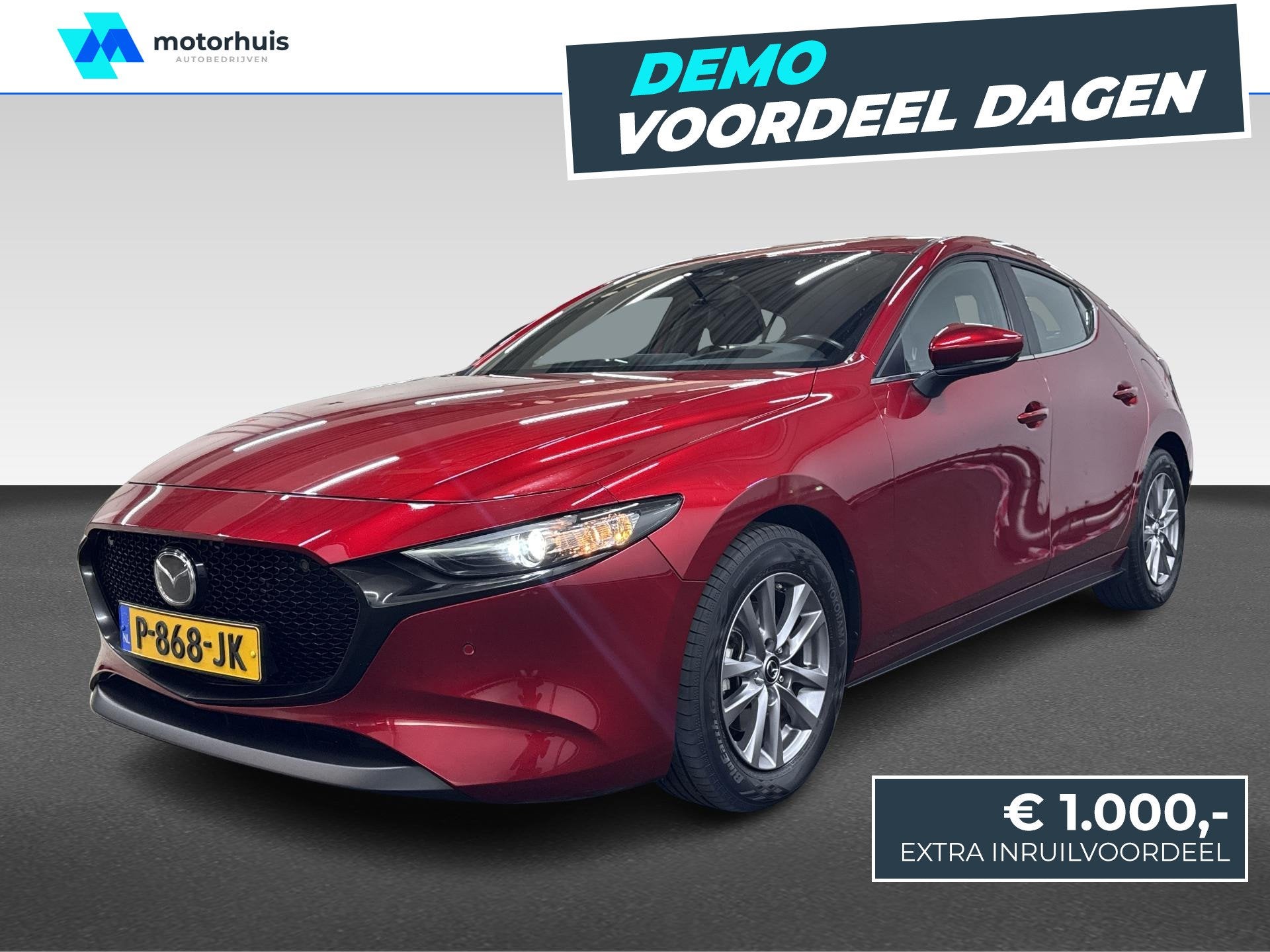 Mazda 3 Skyactiv-G 122PK AUTOMAAT COMFORT LEDER NAVI CAMERA, Auto's, 1998 cc, Gebruikt, 4 cilinders, 122 pk