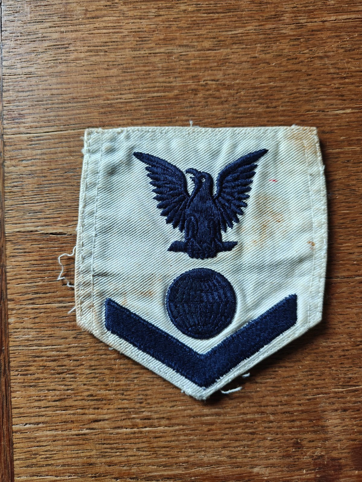 Navy rang patch wit 12, Ophalen of Verzenden, Marine, Amerika, Embleem of Badge