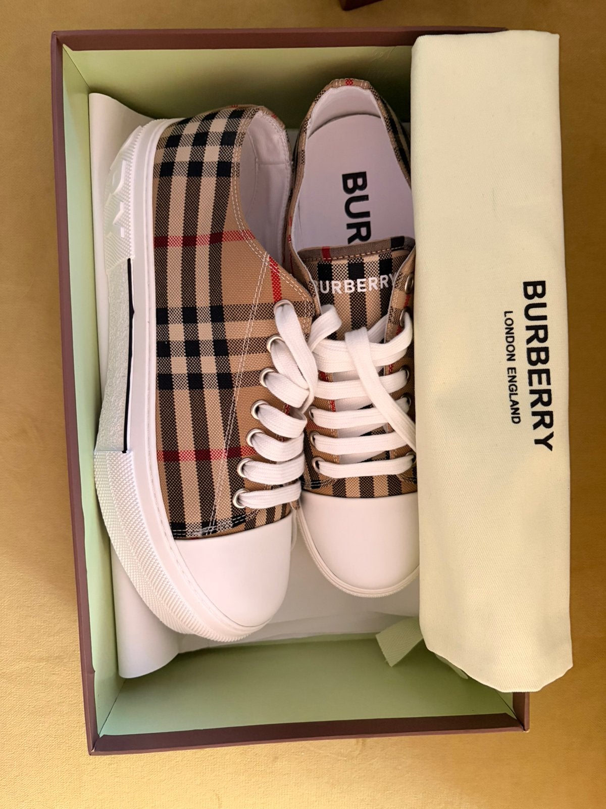 Burberry Printed Cotton sneakers, Overige kleuren, Nieuw, Ophalen of Verzenden, Sneakers of Gympen