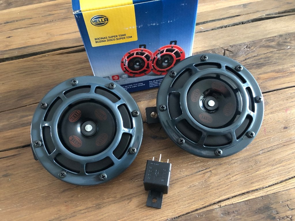 Hella Supertone 118db Claxon set (grijs grey antraciet)