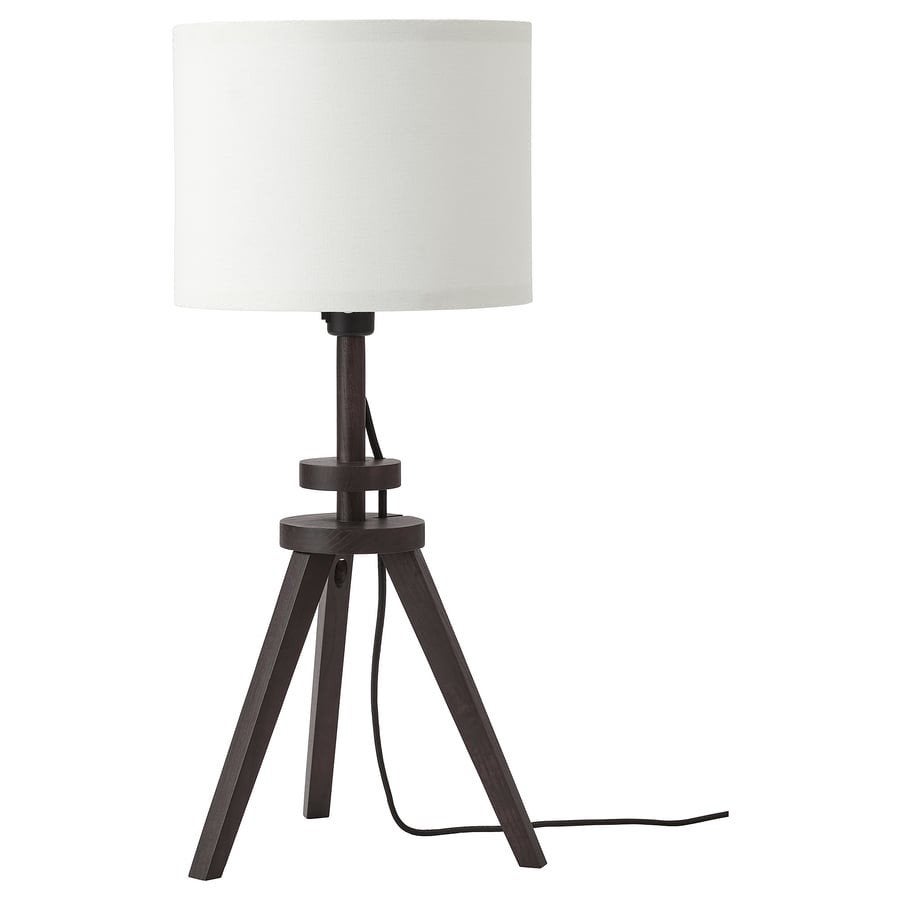 Stijlvolle Lauters Tafellamp met Stoffen Kap en Statiefvoet, 57 cm, Met schakelaar, Natuurlijk materiaal, Wit