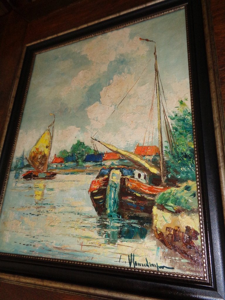 *Prachtig gesigneerd antiek schilderij met zéér mooie kader, Ophalen of Verzenden, Bijzondere lijst, Paneel