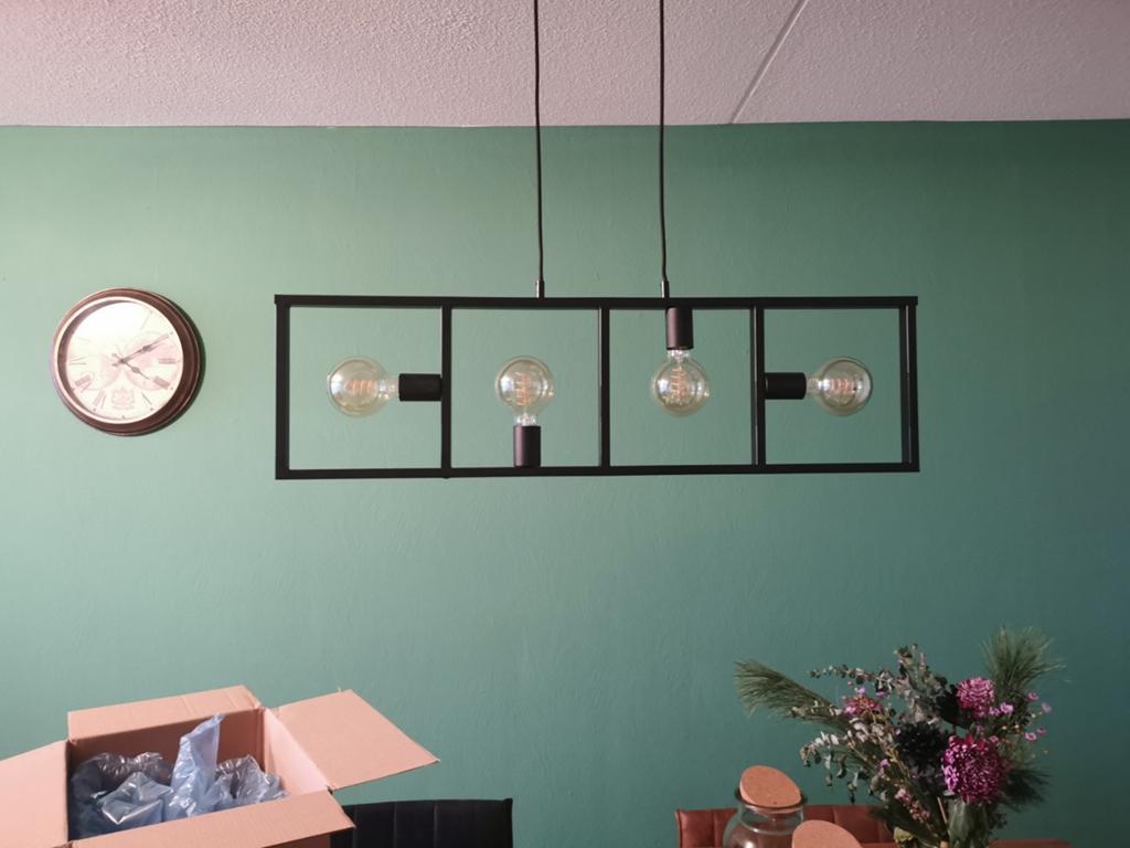 Industriële zwarte hanglamp, Ophalen, Zo goed als nieuw, Metaal, Minder dan 50 cm
