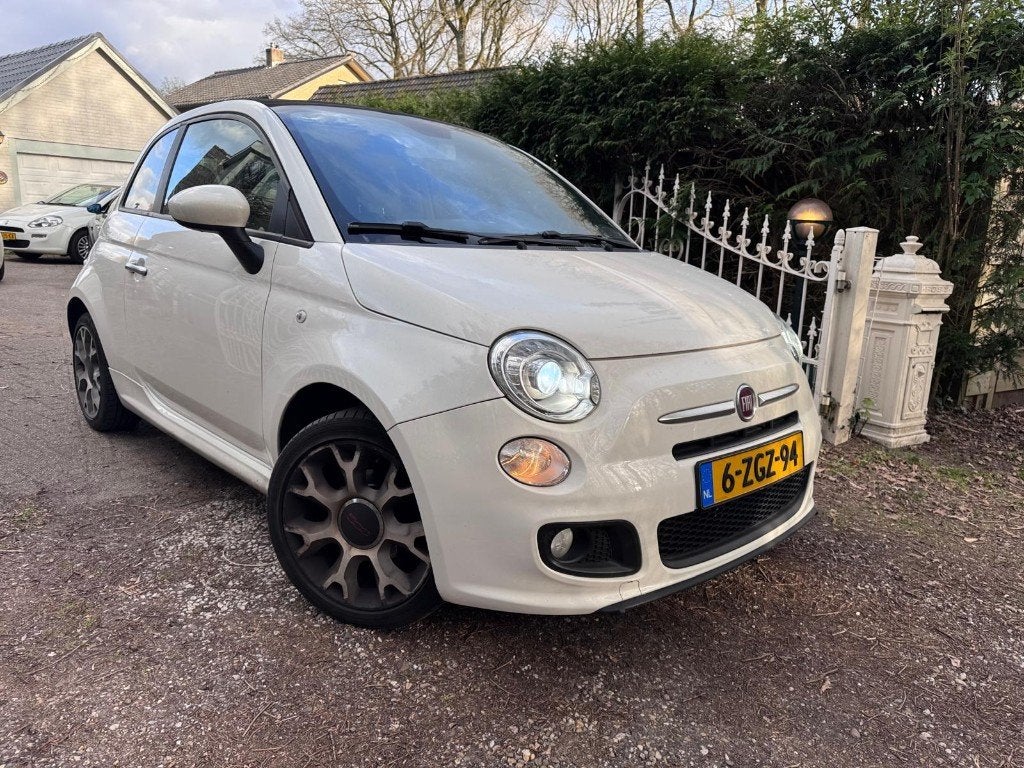 Fiat 500 C 0.9 TwinAir Turbo 500S Cabrio 1e Eigenaar Leer, Auto's, Fiat, Cabriolet, Wit, Handgeschakeld, 26 km/l