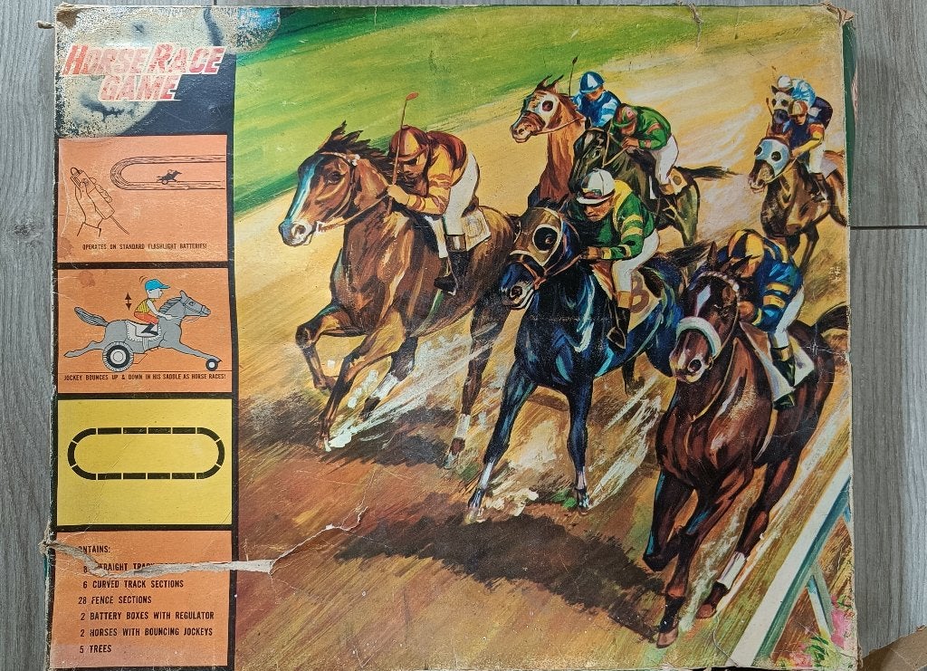 Vintage Horse Race Game PMC PT-103 – paardenracebaan, Elektrisch, Ophalen, Overige merken, Racebaan
