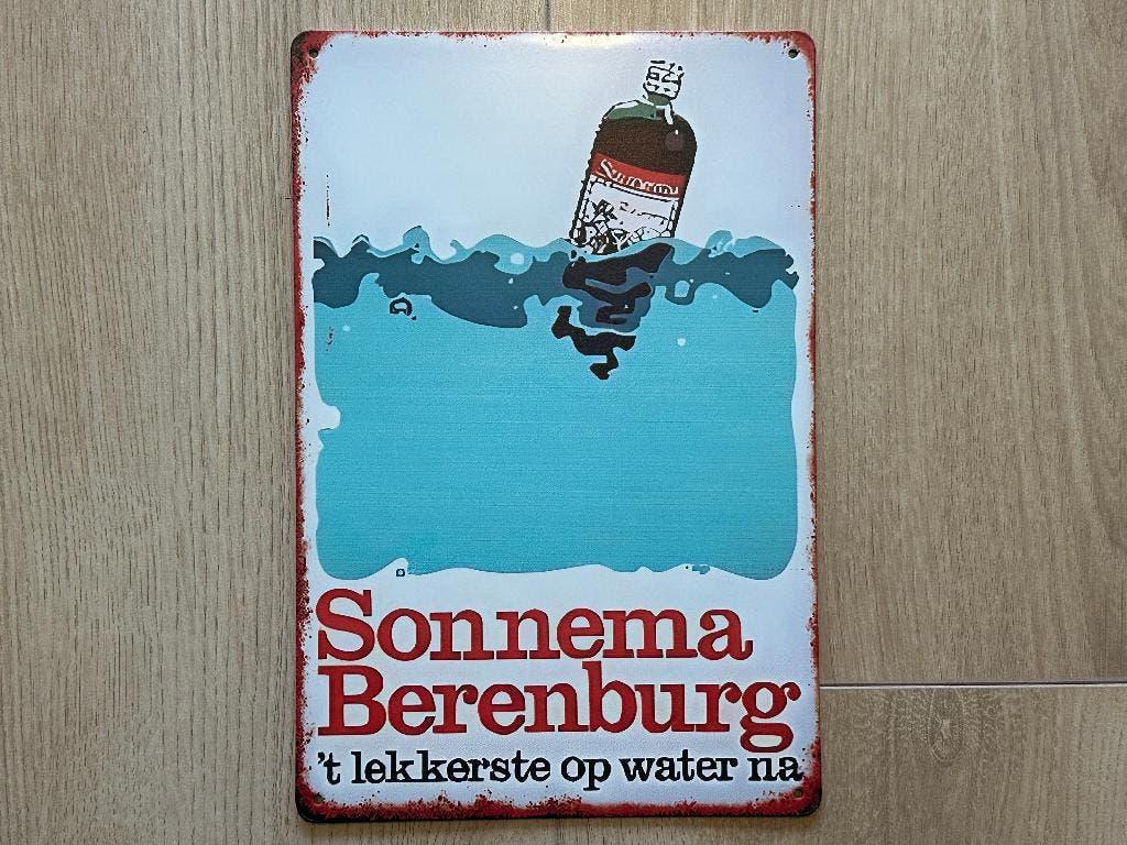 Reclamebord Sonnema Berenburg 20x30, Ophalen of Verzenden, Zo goed als nieuw, Reclamebord
