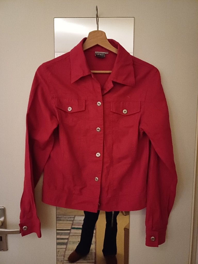 fashion SPNX rood linnen jasje maat 36 ( maat S), Kleding | Dames, Ophalen of Verzenden, Zo goed als nieuw, SPNX, Maat 36 (S)