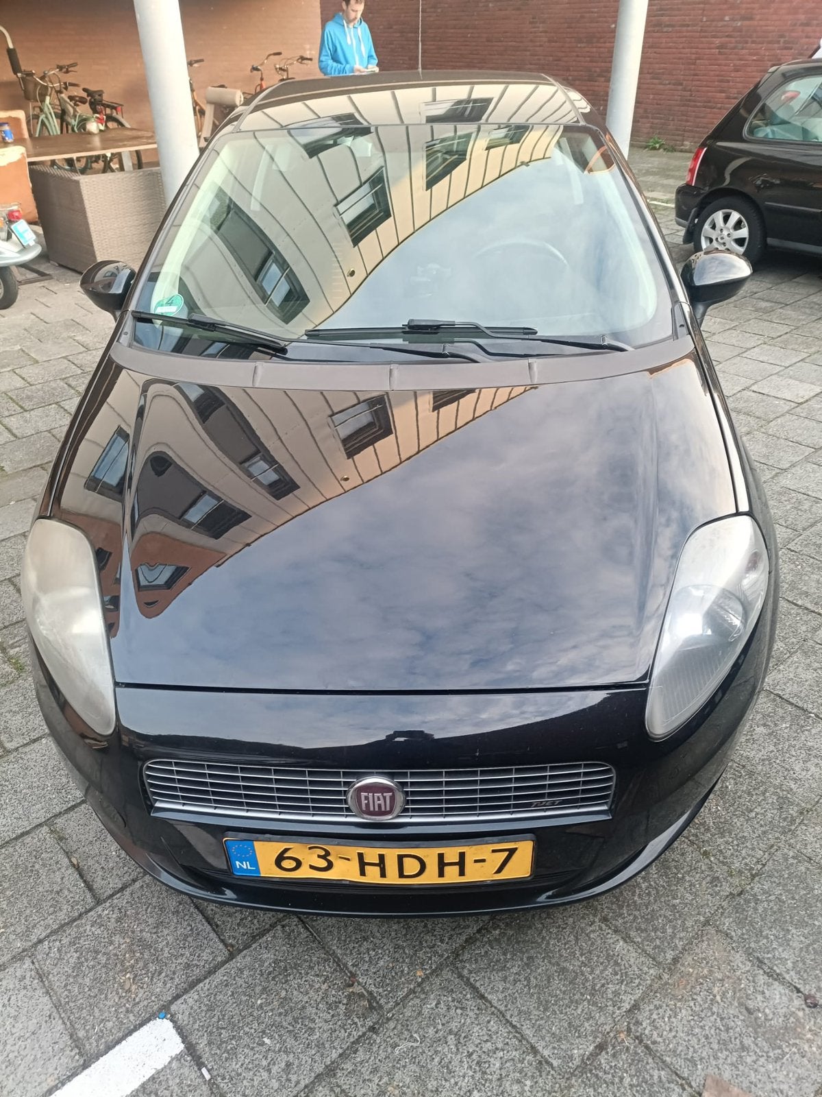Fiat Punto 1.4 16V Turbo 3DR 2008 Zwart, Auto's, Voorwielaandrijving, 15 km/l, 4 cilinders, Origineel Nederlands