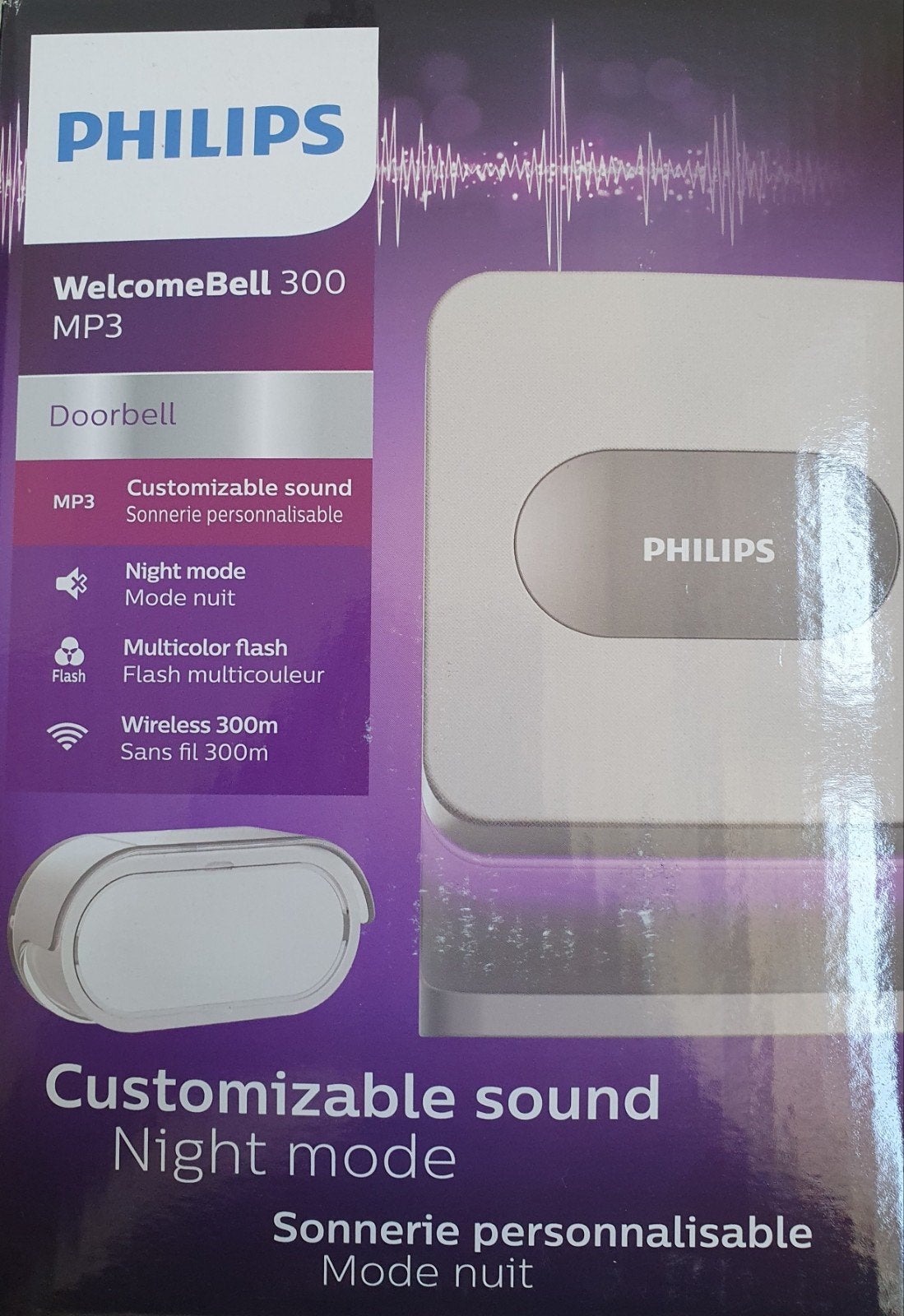 Philips WelcomeBell 300 - NIEUW - draadloze deurbel met MP3, Ophalen of Verzenden, Zo goed als nieuw, Draadloos