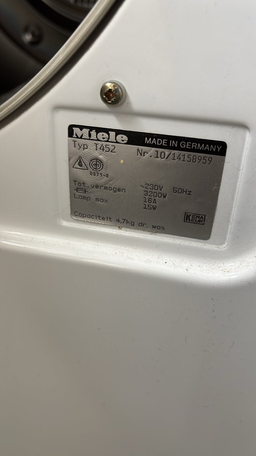 Foto 2 van Miele T452 Wasdroger - 4,7 kg - Condens - Gebruikt