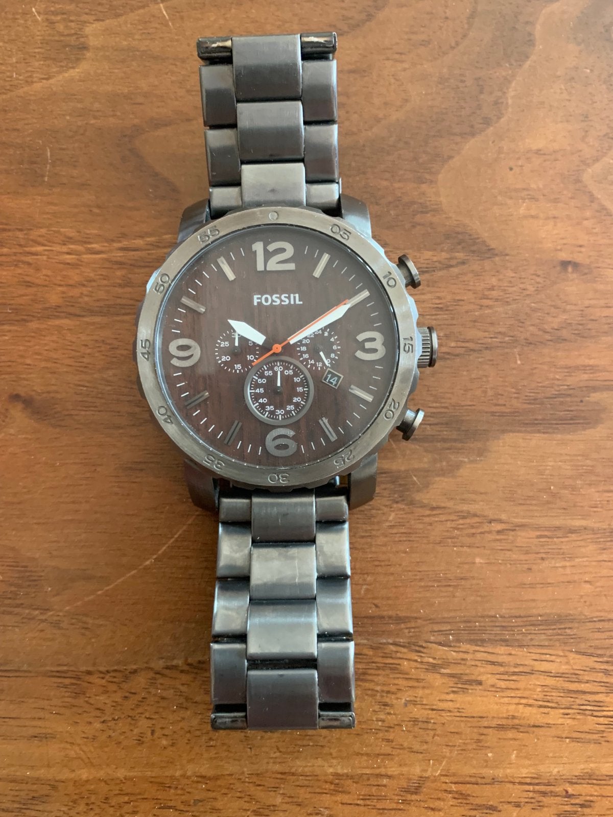 Fossil JR1355 Herenhorloge - Gunmetal Staal, Sieraden, Tassen en Uiterlijk, Overige merken, Staal, Polshorloge, Ophalen of Verzenden