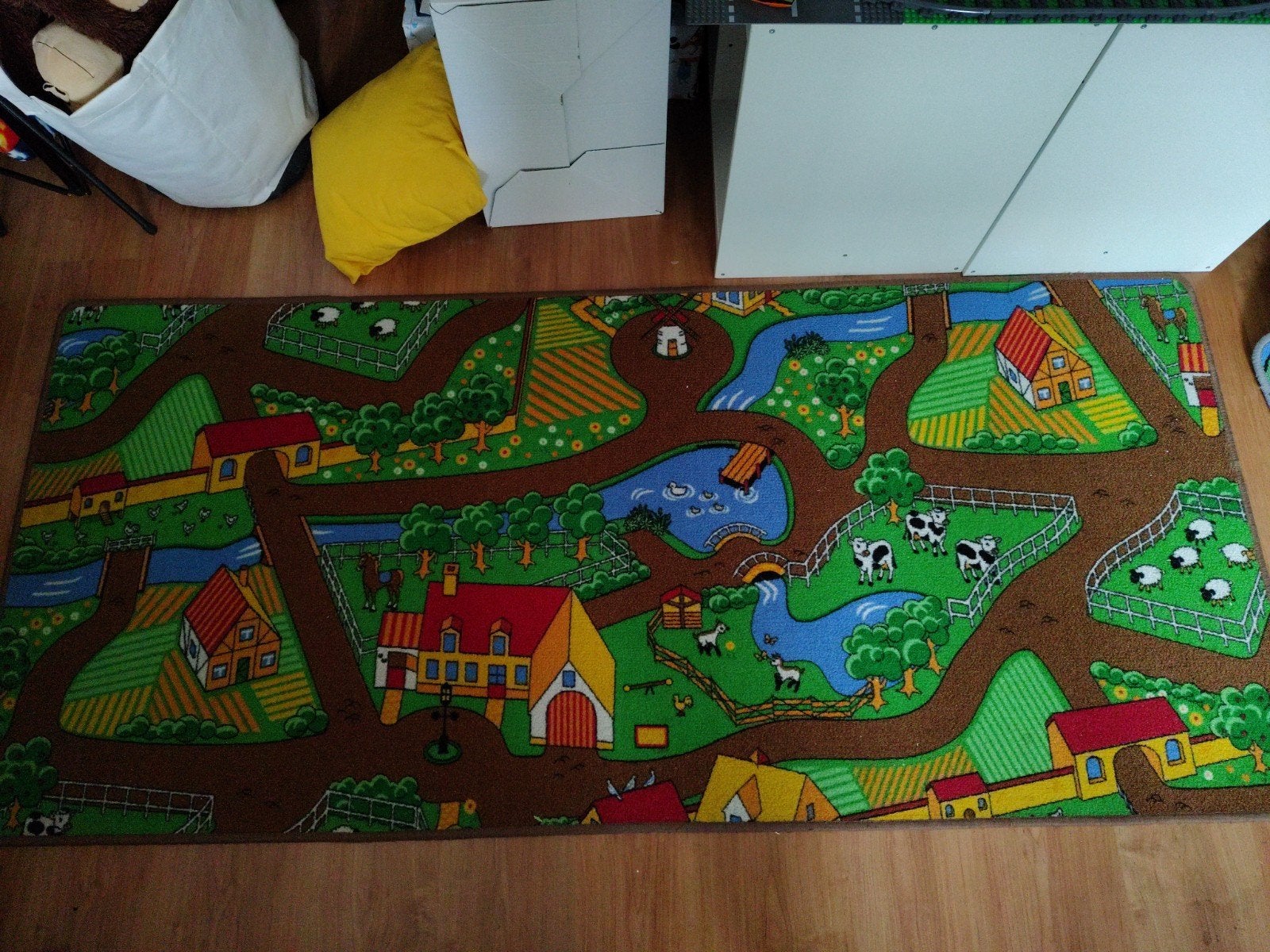 Speelkleed boerderij met wegen en dieren, Ophalen, Gebruikt