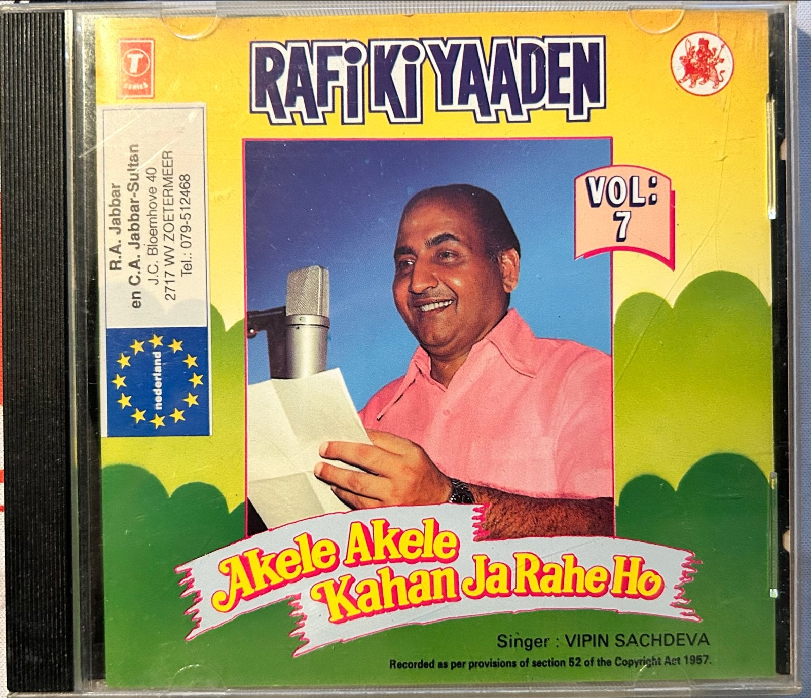 Rafi Ki Yaaden Vol. 7 - Bollywood  CD, Cd's en Dvd's, Cd's | Overige Cd's, Ophalen of Verzenden, Gebruikt, Album, Inclusief doosje