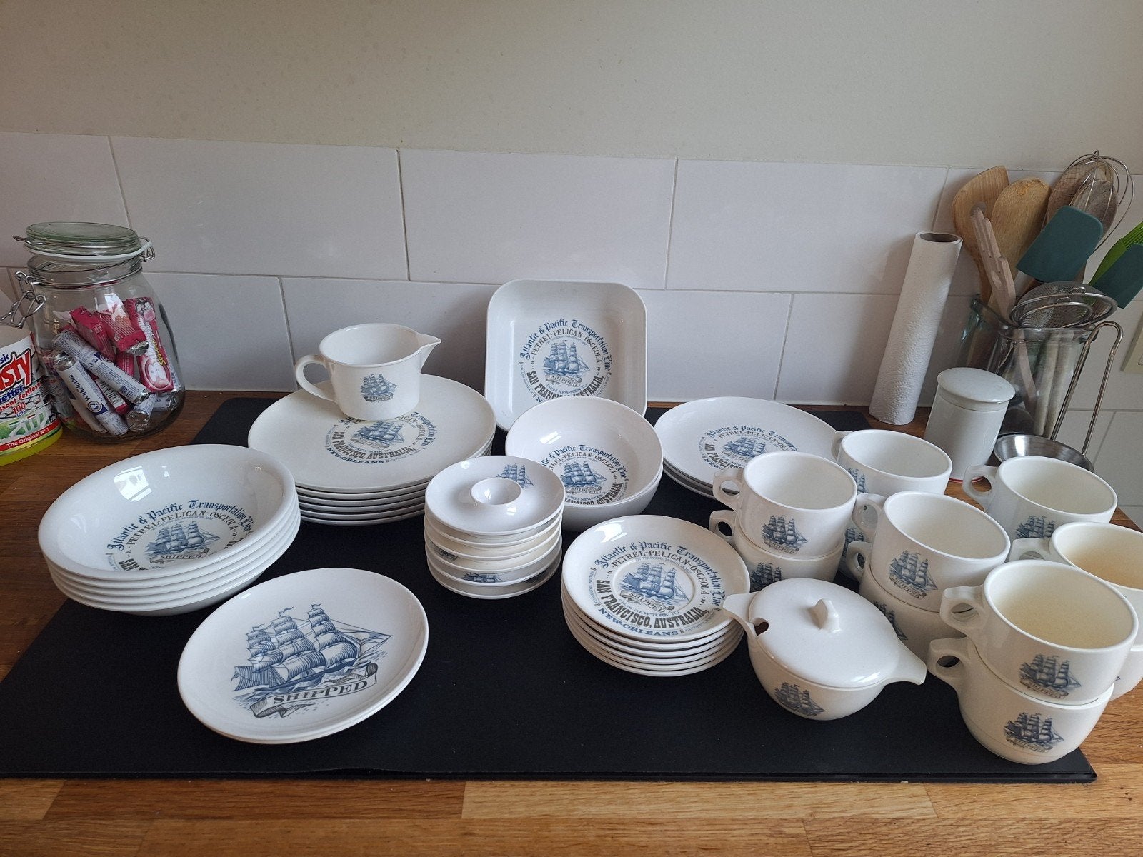 Vintage Mepal Atlantic & Pacific boot servies, Ophalen of Verzenden, Gebruikt