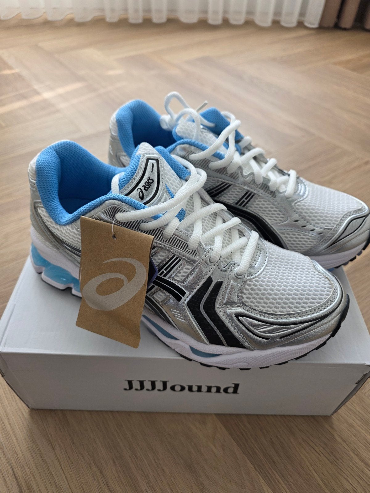 ASICS x JJJJound Gel-Kayano 14 White Blue - Maat 43.5, Blauw, Nieuw, Ophalen of Verzenden, Sneakers of Gympen