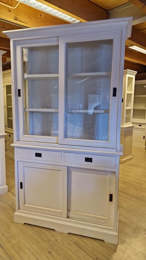 *ACTIE* Mooie Brocante Witte Buffetkast Winkelkast (2616B), Gebruikt, Landelijke Brocante Buffetkast Kleur witte Gratis Bezorging