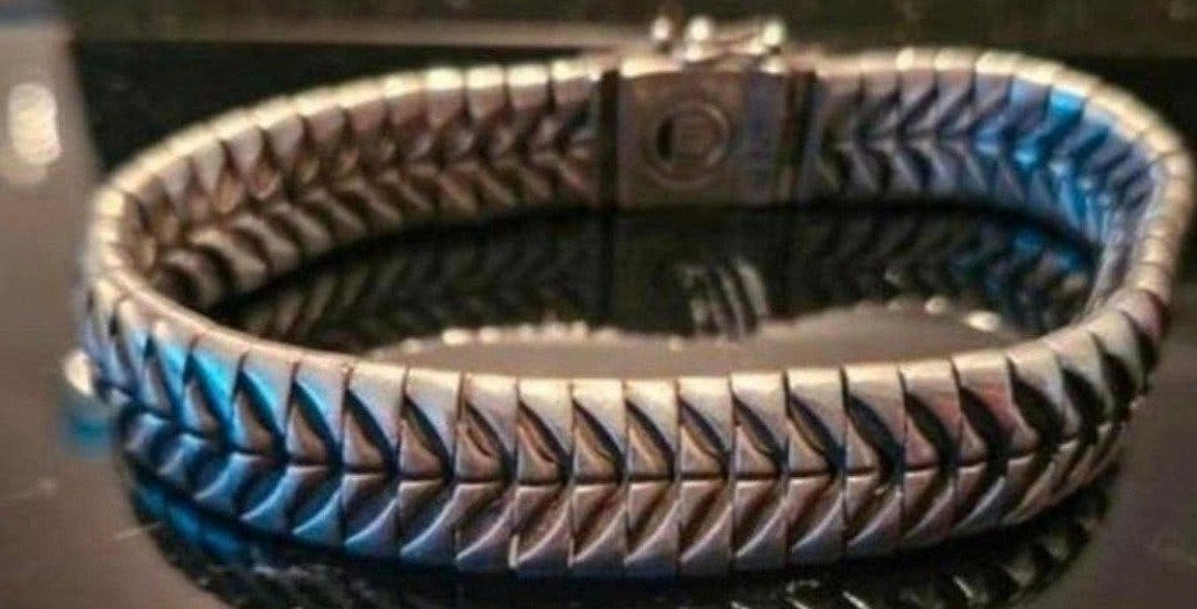 Buddha to Buddha Armband Heren Zilver 19,5 cm 11 mm, Ophalen, Gebruikt, Zilver, Zilver