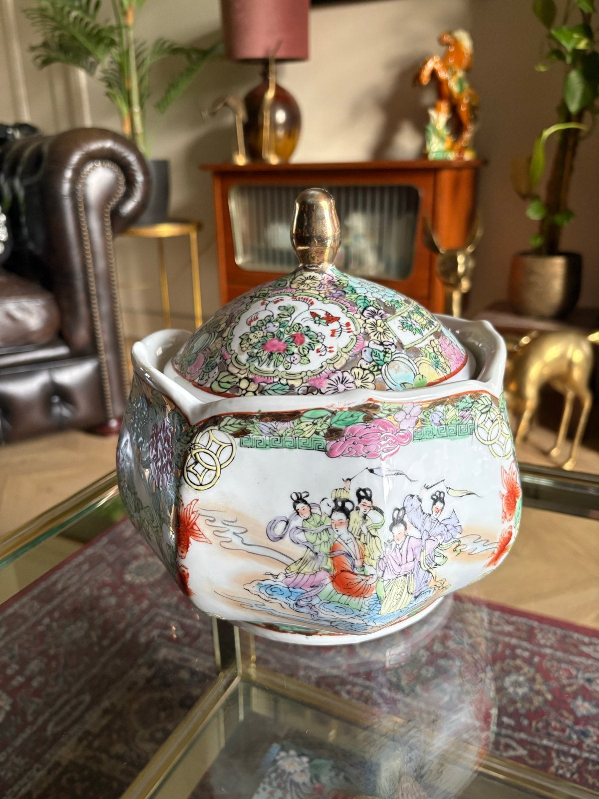 Prachtige Chinese porseleinen pot met deksel, Antiek en Kunst, Ophalen of Verzenden