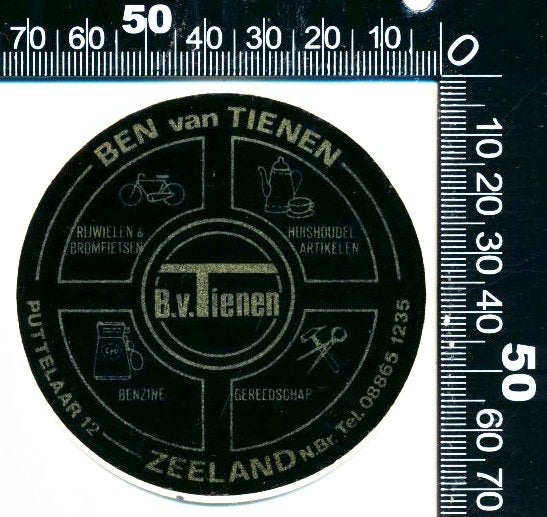 Sticker: Ben van Tienen Rijwielen -  Zeeland, Ophalen of Verzenden, Zo goed als nieuw, Bedrijf of Vereniging
