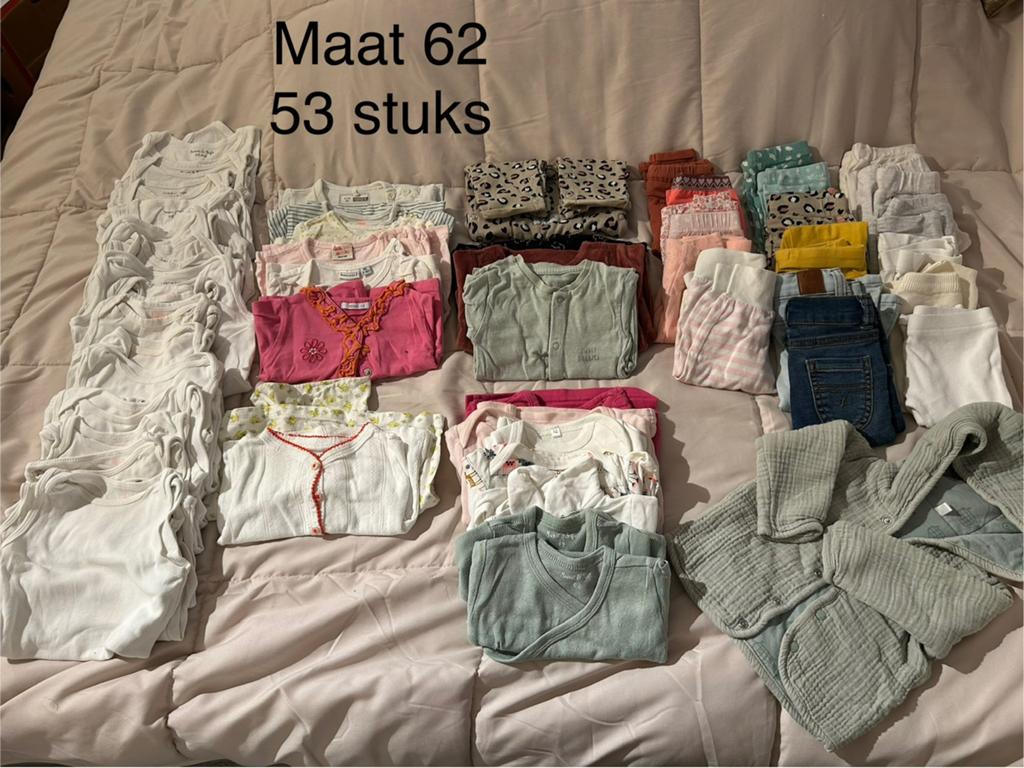 Meisjes kleding pakket maat 62 (53 stuks), Kinderen en Baby's, Babykleding | Maat 62, Ophalen of Verzenden, Zo goed als nieuw