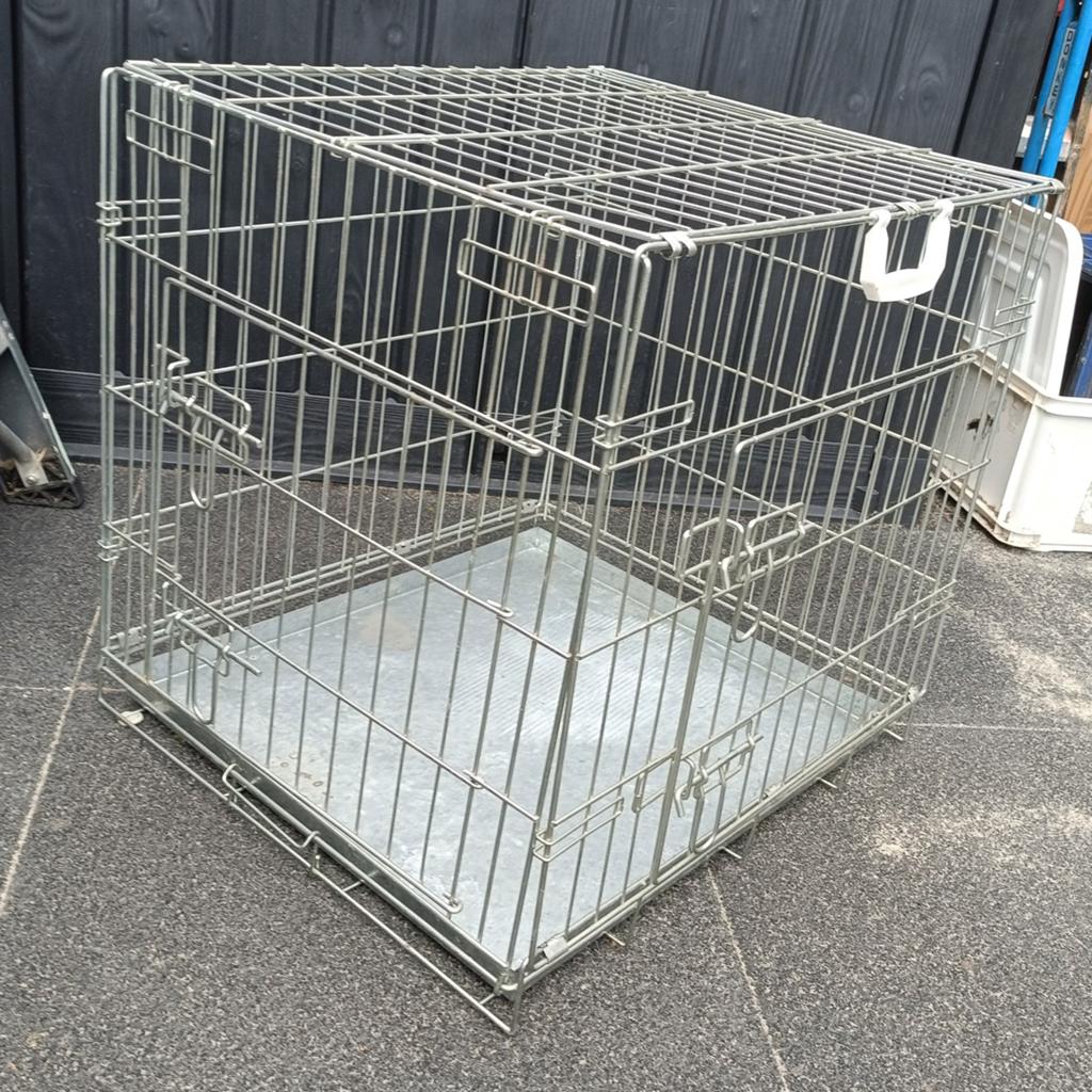 Inklapbare honden bench metaal met 2 deurtjes, Dieren en Toebehoren, Hondenhokken, Ophalen, Hondenkennel, Gebruikt, Minder dan 65 cm