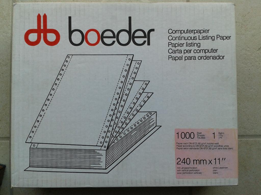computerpapier kettingpapier 1000 vel per doos, Ophalen of Verzenden, Nieuw, Overige typen, Boeder