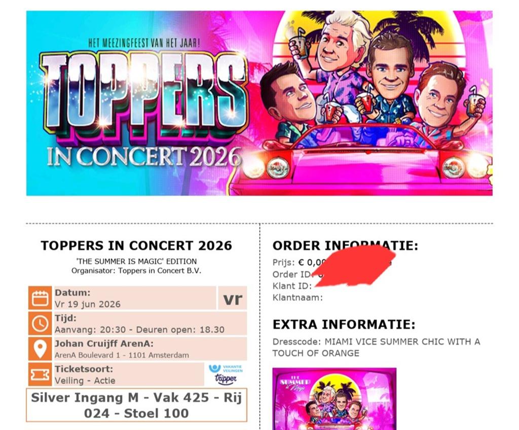 Toppers kaartjes 2 stuks 19 juni, Tickets en Kaartjes, Twee personen, Juni, Levenslied