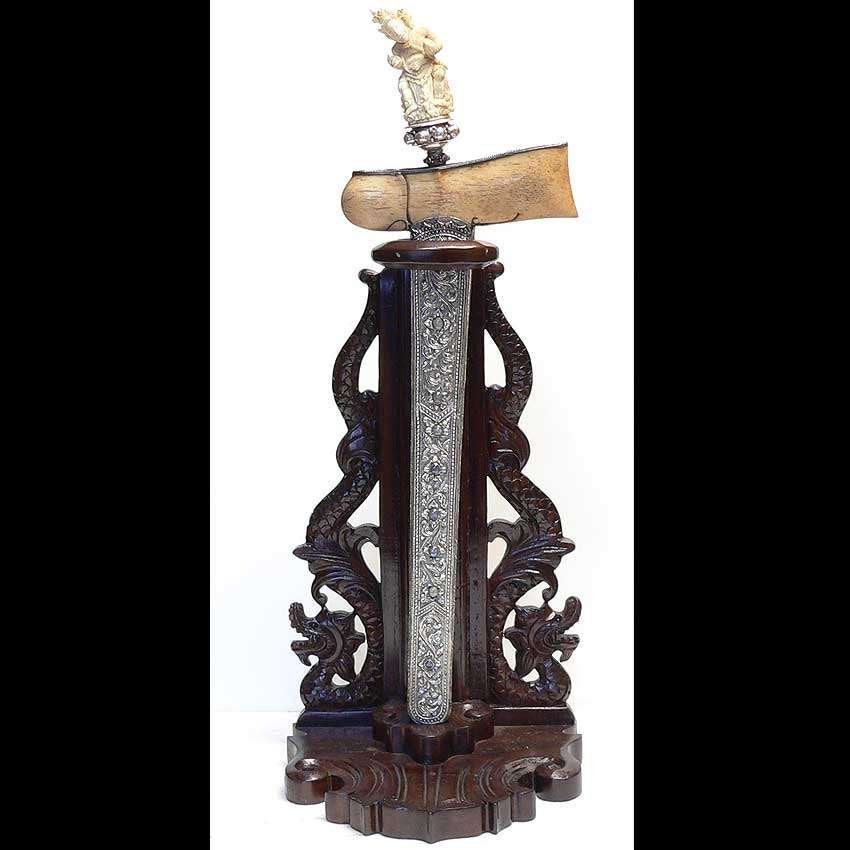 Keris houder met Naga's v. 1 Keris Java Bali Indonesie PL30, Ophalen of Verzenden