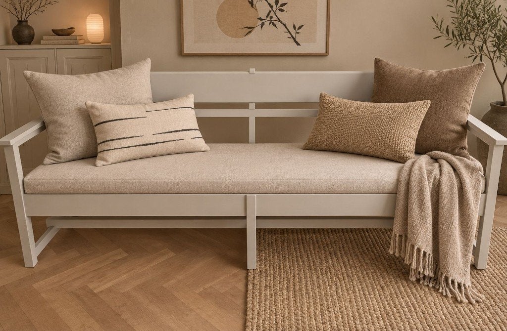 Houten bank, Huis en Inrichting, Banken | Sofa's en Chaises Longues, Ophalen, Gebruikt, Minder dan 75 cm, 200 tot 250 cm