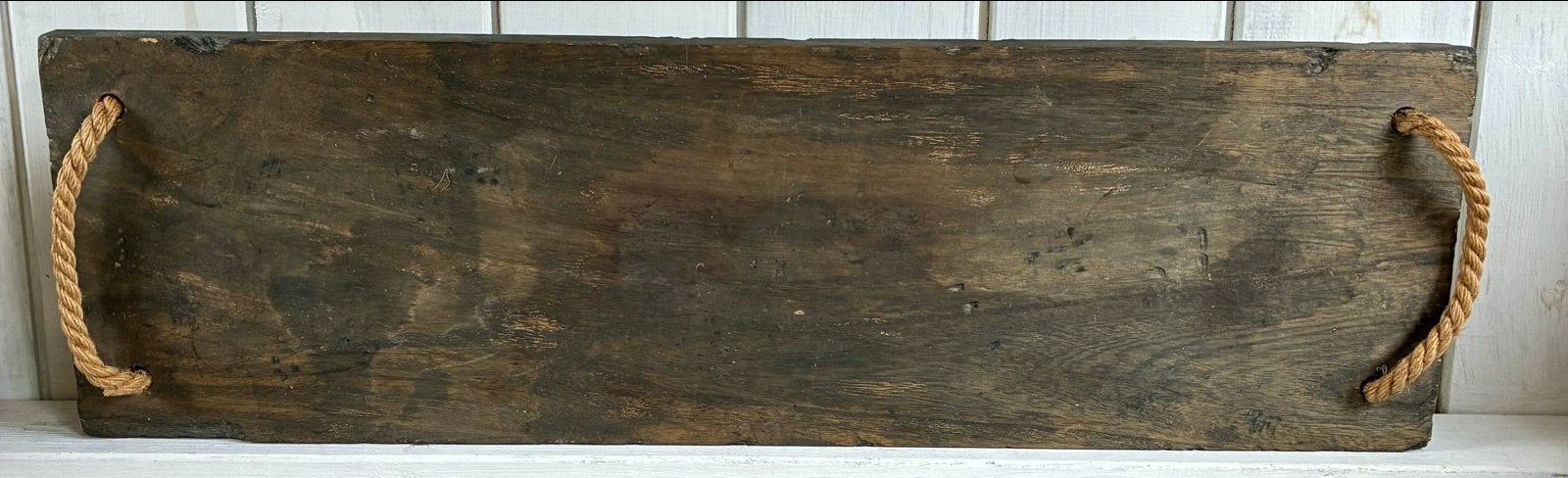 Rustiek houten dienblad met touw handvatten, Ophalen of Verzenden