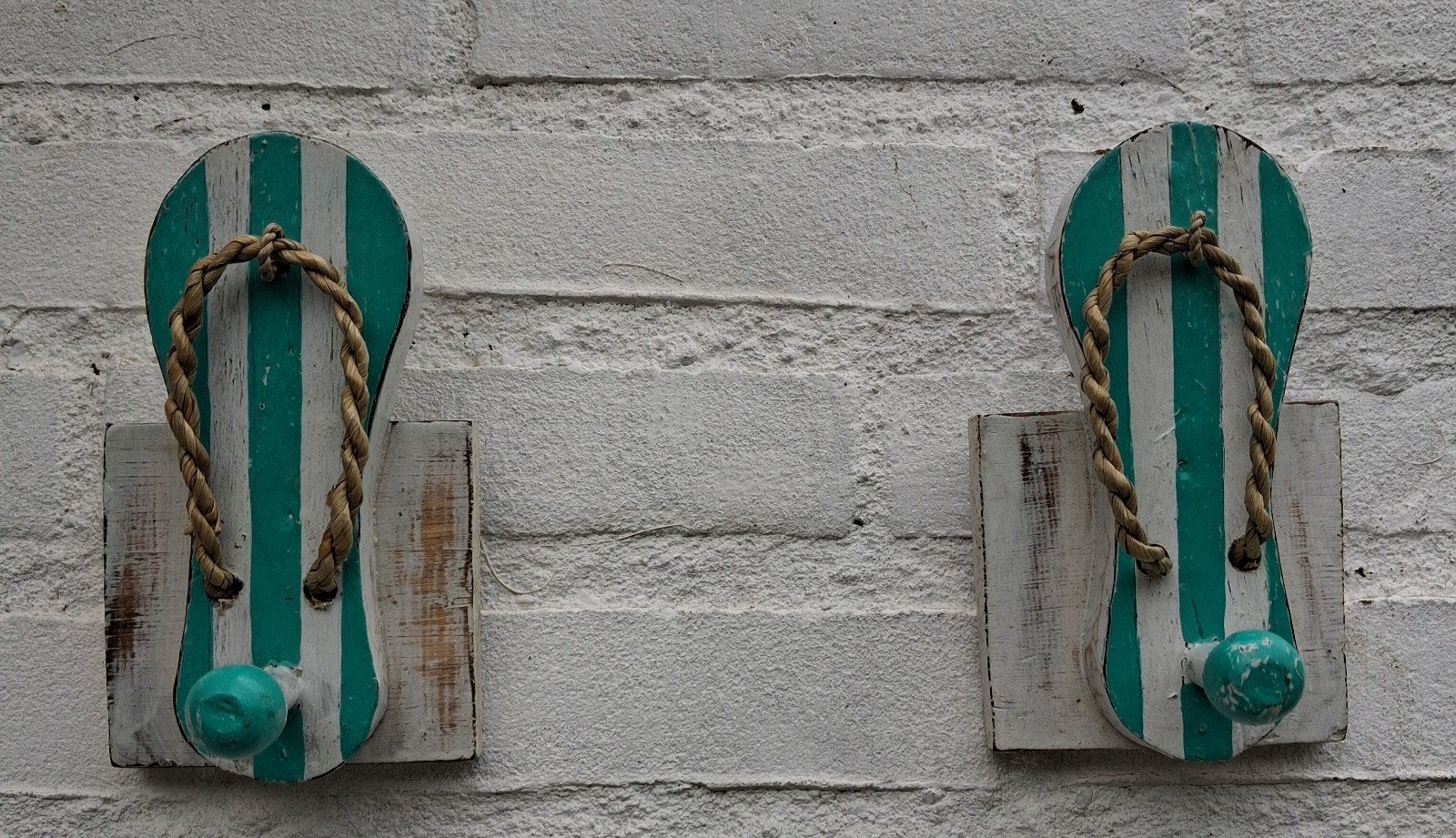 Set van 2 Ibiza kapstok teenslippers, Verzenden, Hout, Wandkapstok, Minder dan 100 cm