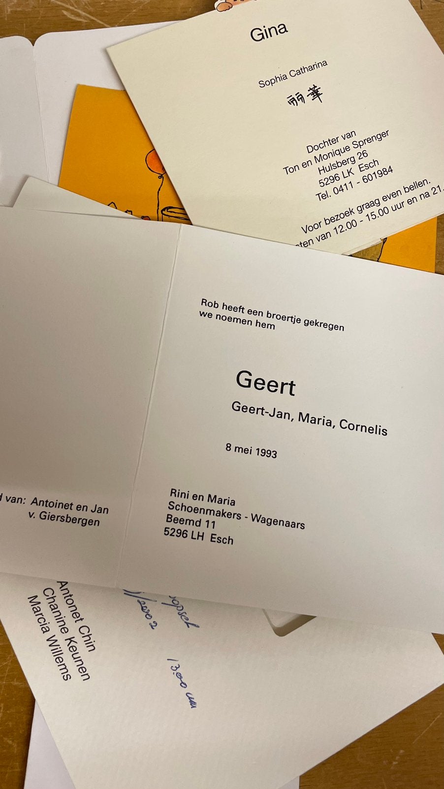 Geboortekaartjes Brabant Haaren ,Esch Boxtel, Ophalen of Verzenden, 2000 tot heden