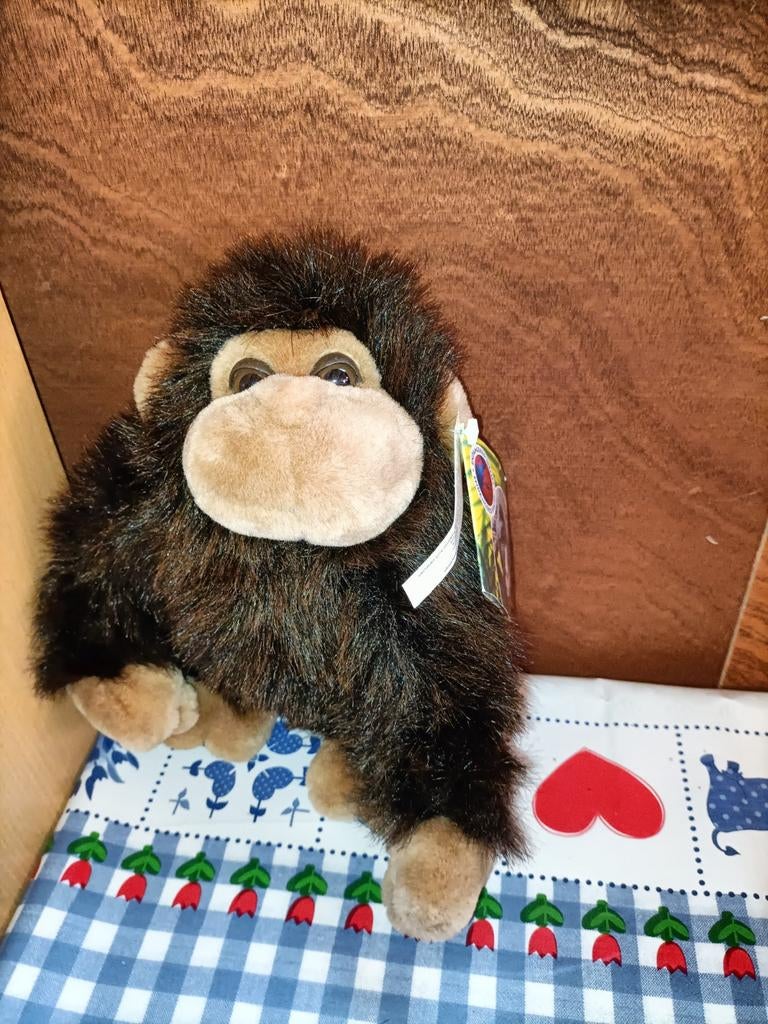 Gorilla knuffel nieuw met kaartje  24 cm groot, Ophalen of Verzenden, Overige typen