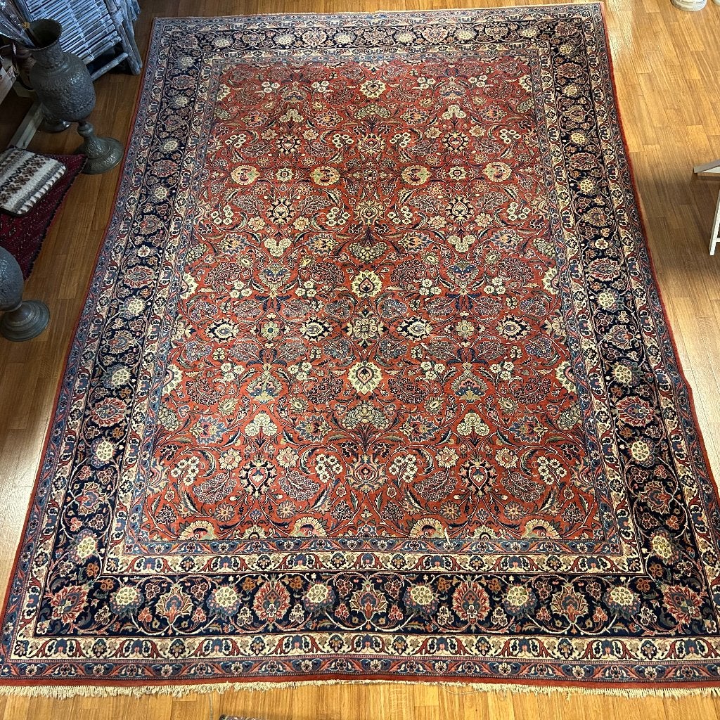 perzisch tapijt sarough handgeknoopt vloerkleed 364 x 256 cm, Taag 63, 2491 CS, Den Haag (Forepark), 200 cm of meer, Ophalen of Verzenden
