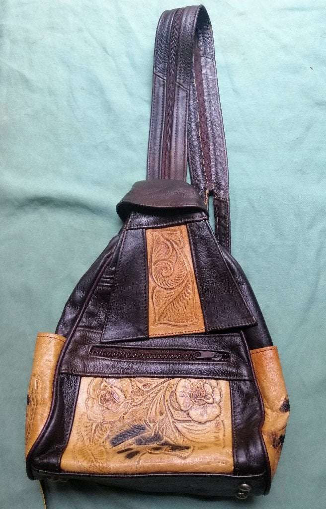 Klein leren rugtasje of rugzak Made in Mexico, Ophalen of Verzenden, Zo goed als nieuw, Overige merken, Minder dan 30 cm